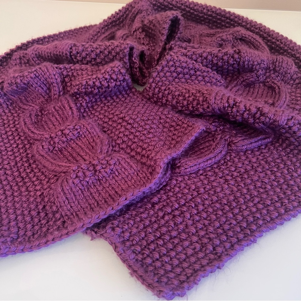 Chunky Cable Knit Long Heavy Scarf Thick Winter Knit - Picture 3 of 10